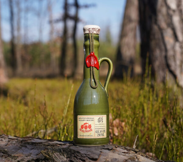 Miód pitny dwójniak Maliniak w butelce ceramicznej 250 ml