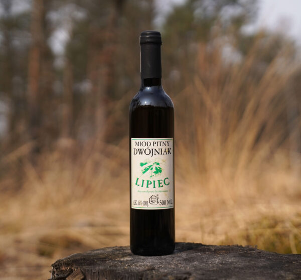 Miód pitny dwójniak Lipiec w butelce szklanej 500 ml