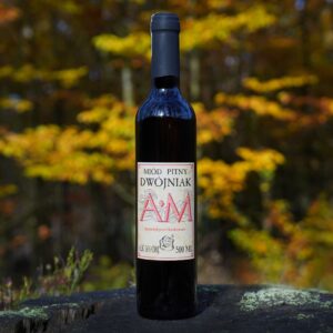 Miód pitny dwójniak AM w szklanej butelce 500ml