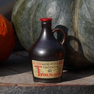 Miód pitny trójniak Trybunalski w butelce ceramicznej 100ml