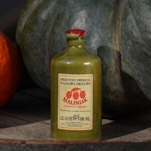 Miód pitny dwójniak Maliniak w butelce ceramicznej 100 ml