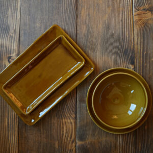 Talerz prostokątny mały - miodowy