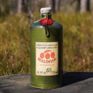 Miód pitny dwójniak Maliniak butelka ceramiczna 750 ml