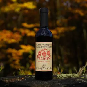 Miód pitny dwójniak Maliniak w szklanej butelce 375 ml