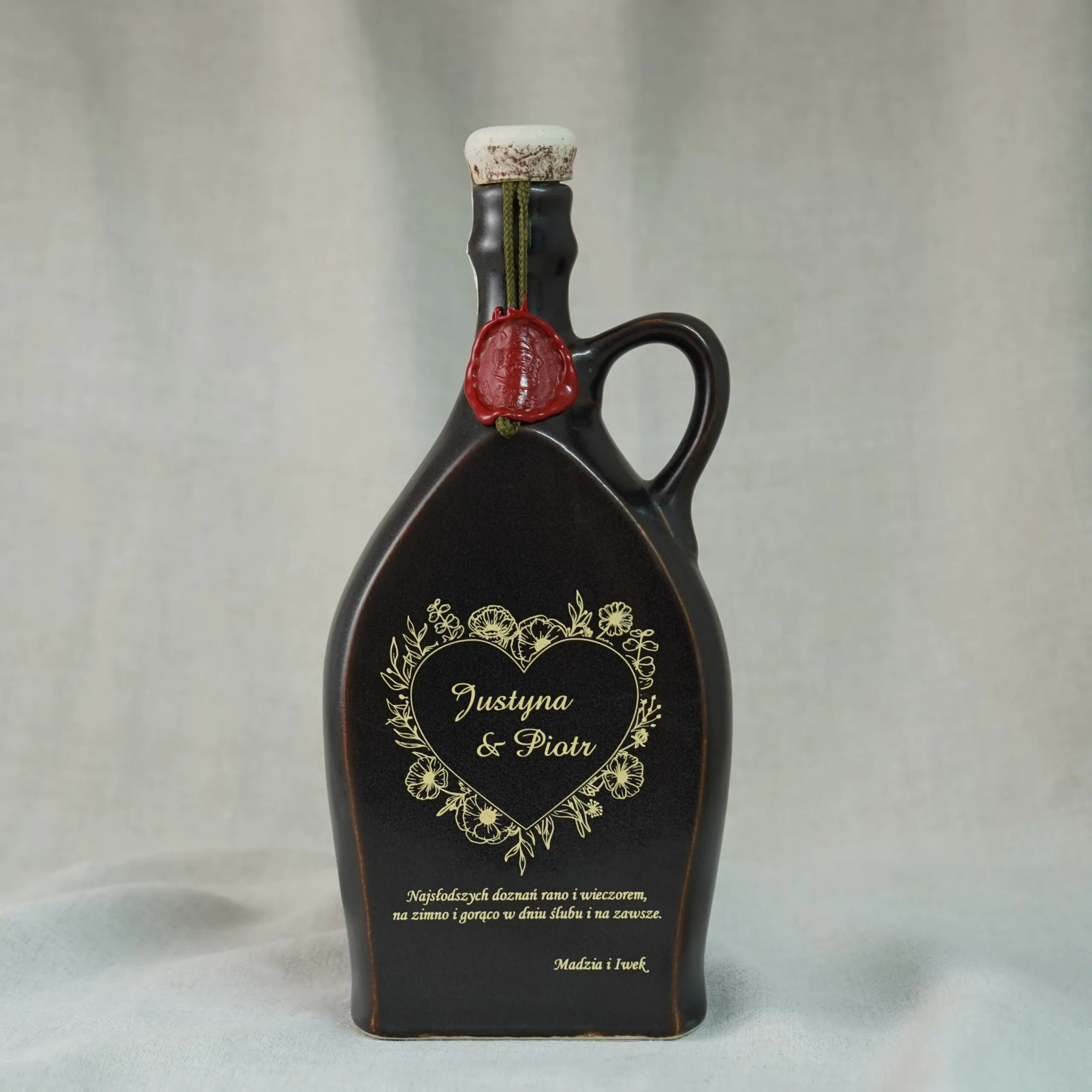 Personalizowana butelka ceramiczna – ŚLUB - obrazek 2