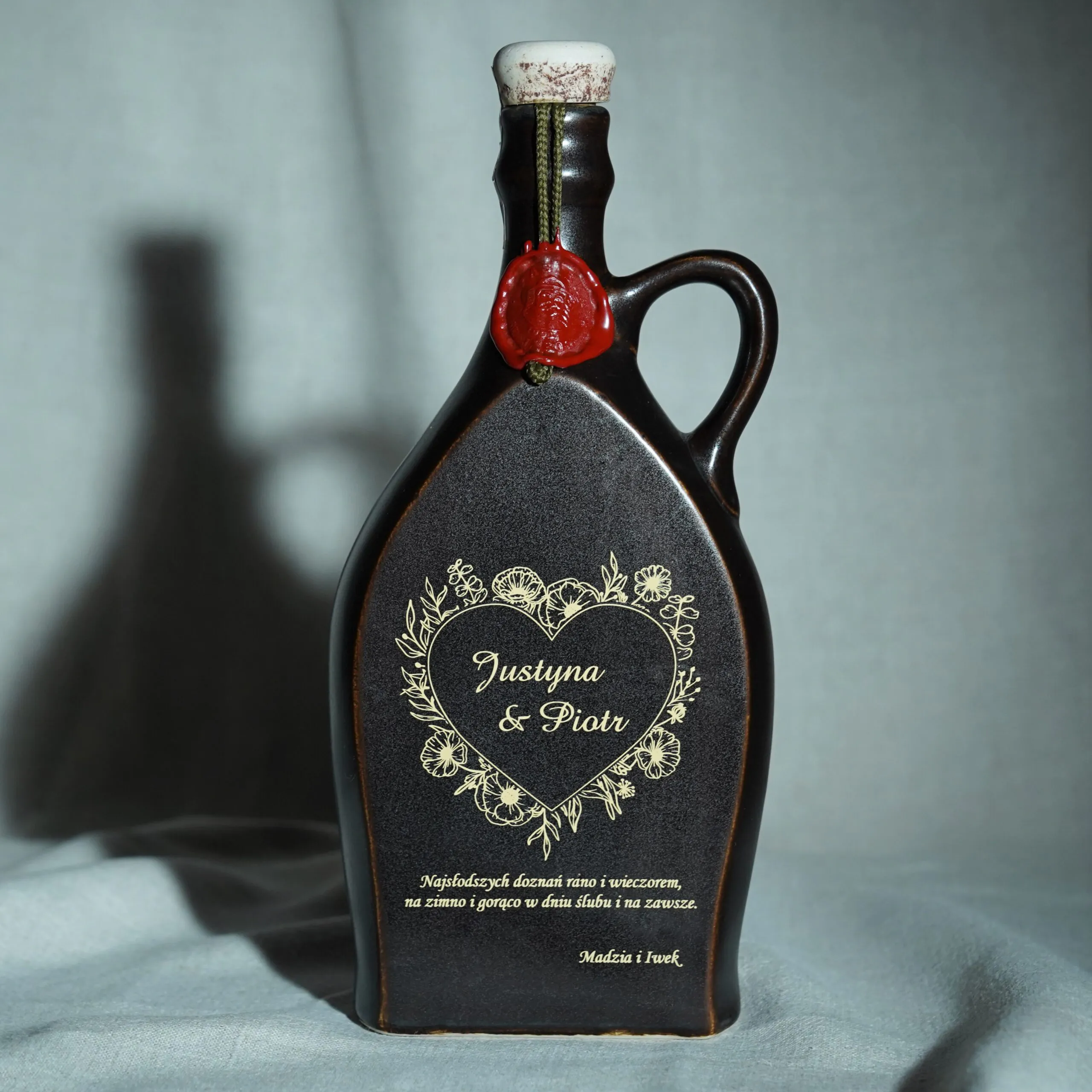 Personalizowana butelka ceramiczna – ŚLUB - obrazek 3