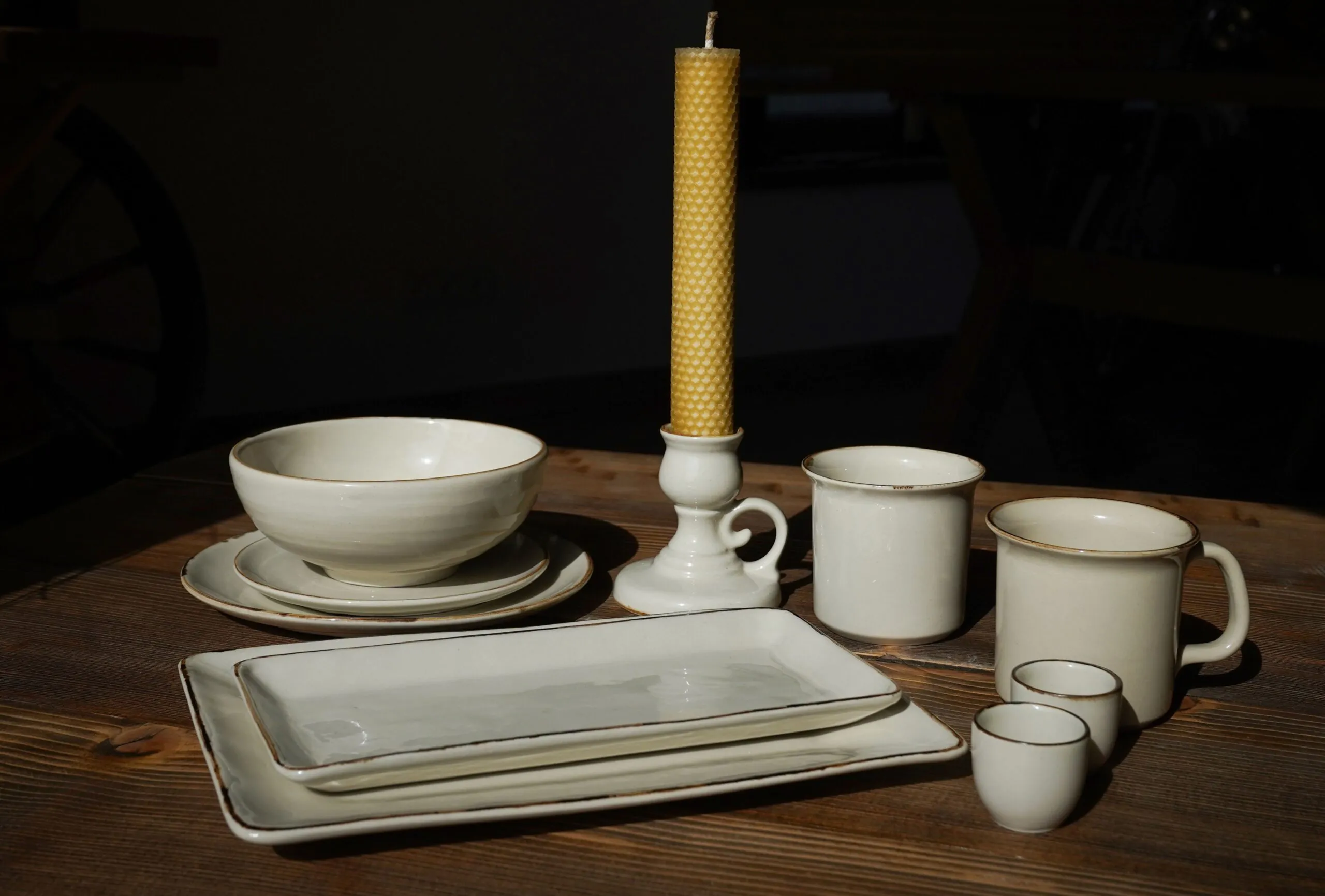 Kieliszek ceramiczny - kremowy - obrazek 7